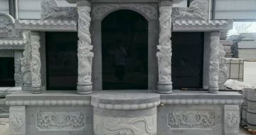 大庆 芝麻灰高档墓碑，土墓，可定制