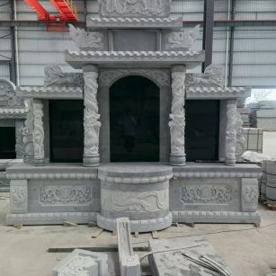 大庆 芝麻灰高档墓碑，土墓，可定制