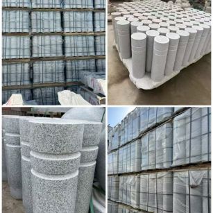 大庆 芝麻白花岗岩挡车柱、隔离柱多少钱
