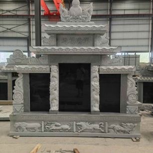 大庆 芝麻灰高档墓碑、土墓，一套也支持定做