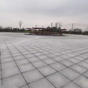 大庆 芝麻白火烧面-公园广场地铺效果