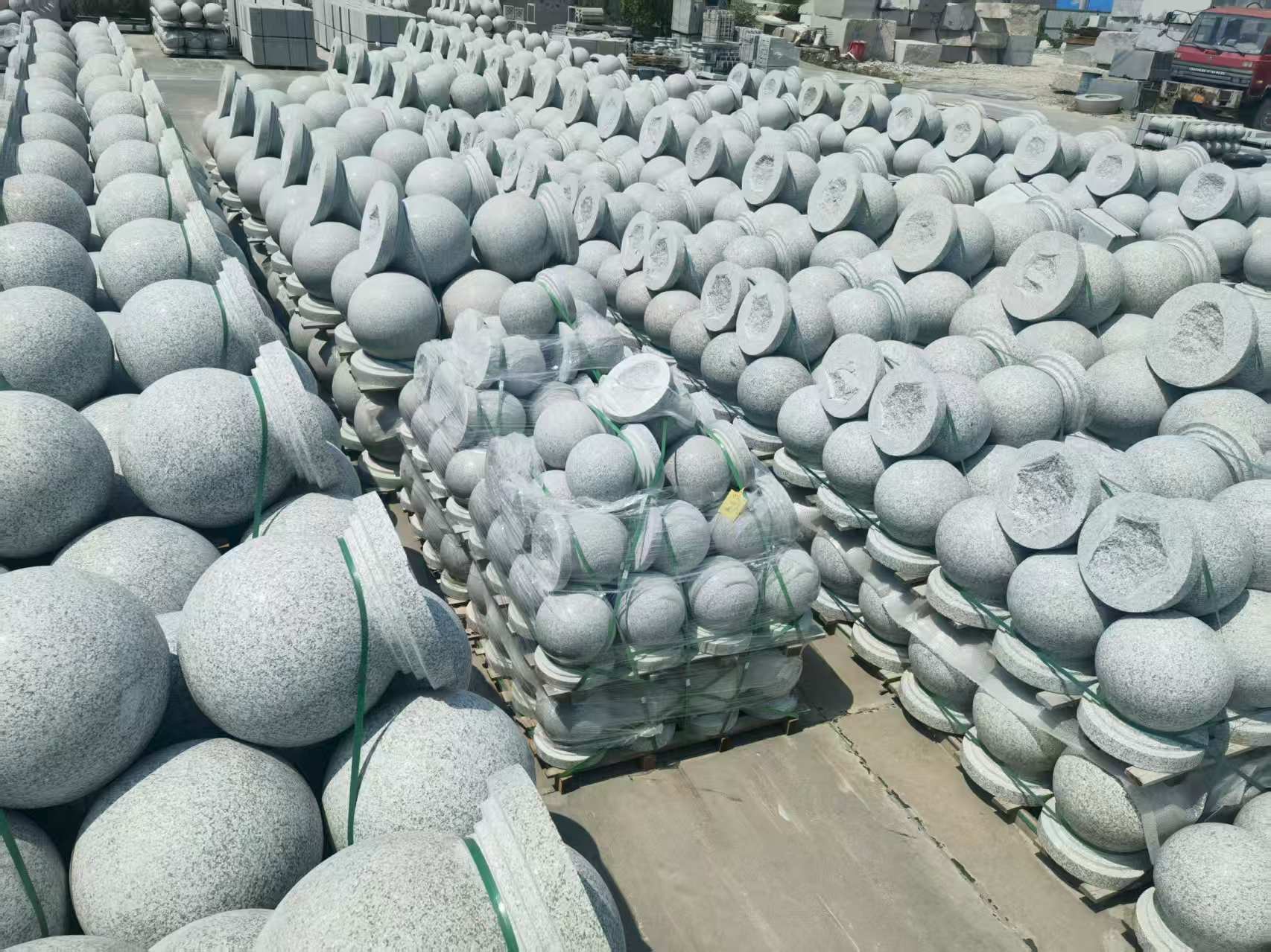 大庆 花岗岩实心圆球，石球，挡车球，挡车石，车止石，路障石。