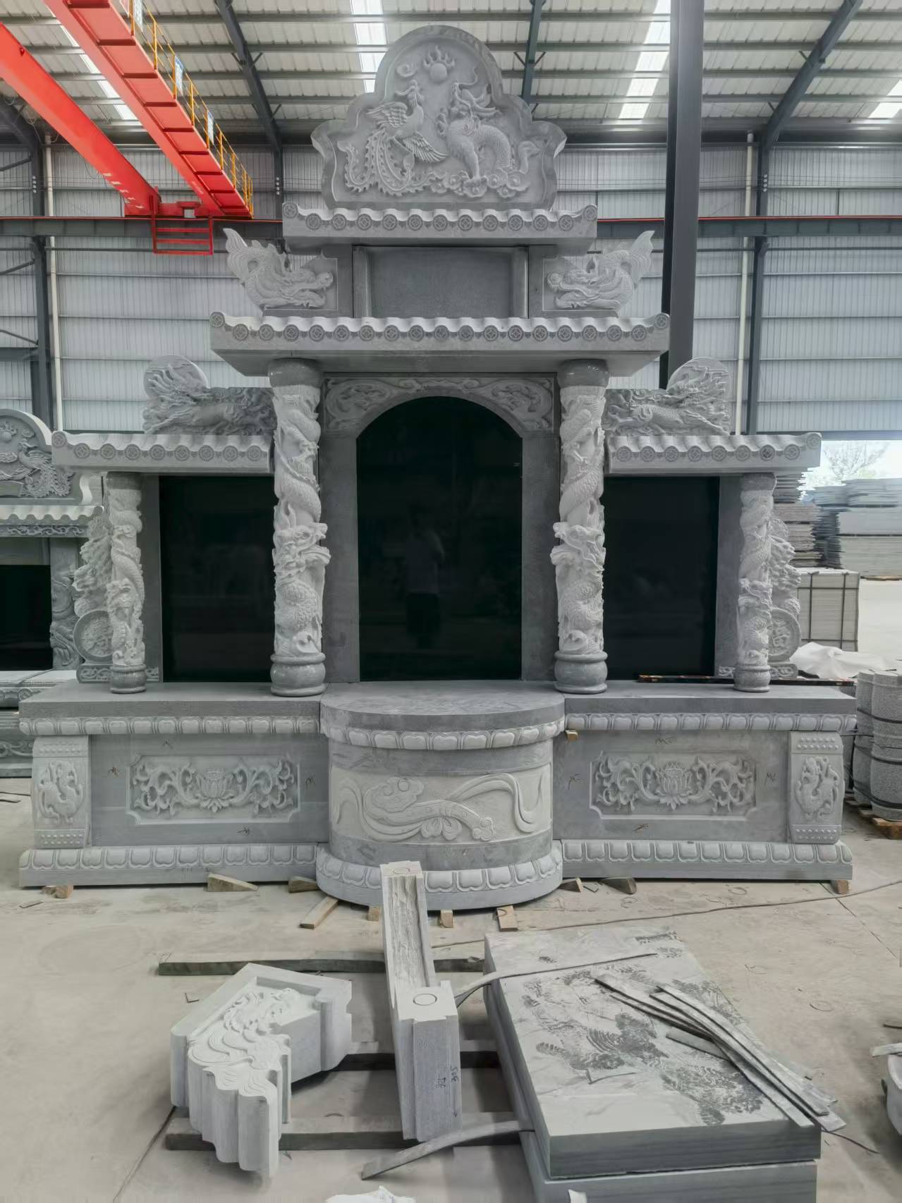 大庆 芝麻灰高档墓碑，土墓，可定制