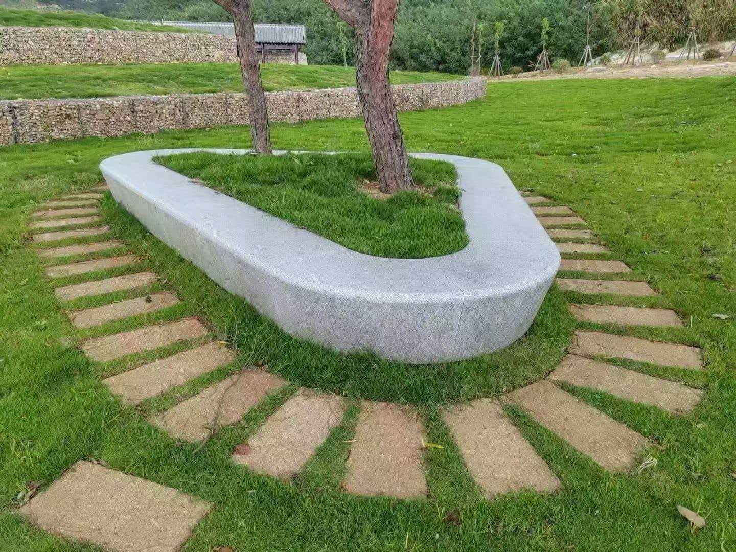 大庆 芝麻白光面整石坐凳